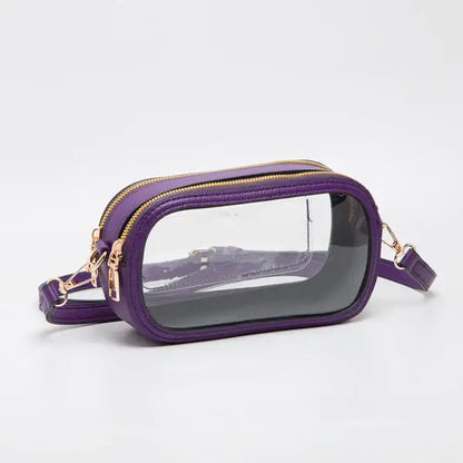 Game Day Stadium Clear Oval Crossbody Bags: White